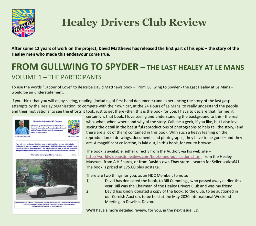 Healey Gullwing book review